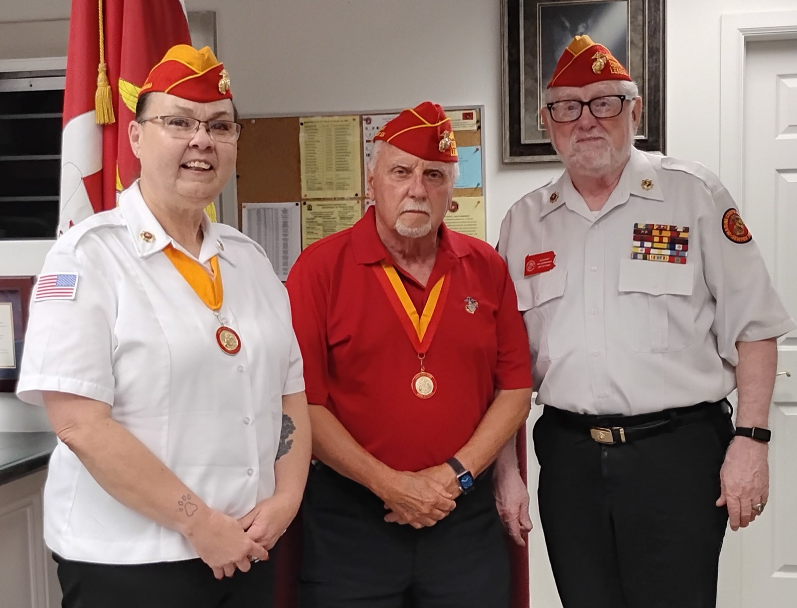 Marine of the Year Richard Adams receiving his award